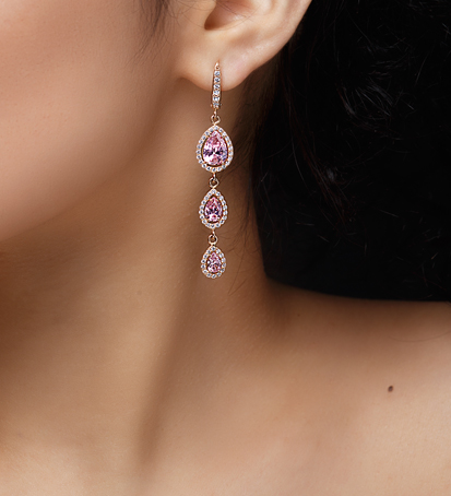 Purple diamond hoop earrings